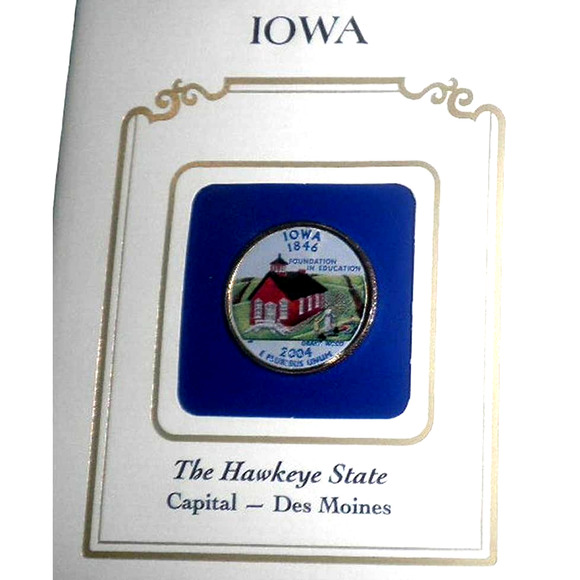 IOWA COLORIZED QUARTER & FIRST DAY COVER BY POSTAL COMMEMORATIVE SOCIETY - Picture 2 of 3